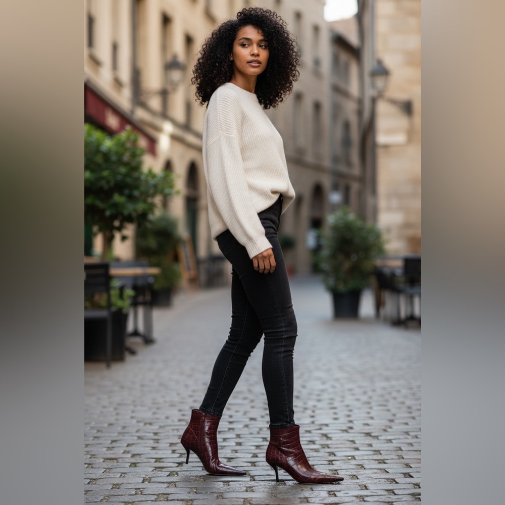 ✨ Michael Kors Selina Heeled Bootie – Oxblood Leather – Size 7.5M - Picture 2 of 15